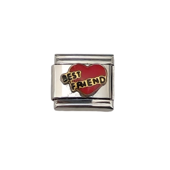 Italian‎ Charmlink Best Friend for Charm Bracelet 9mm Stainless Steel - Picture 1 of 7